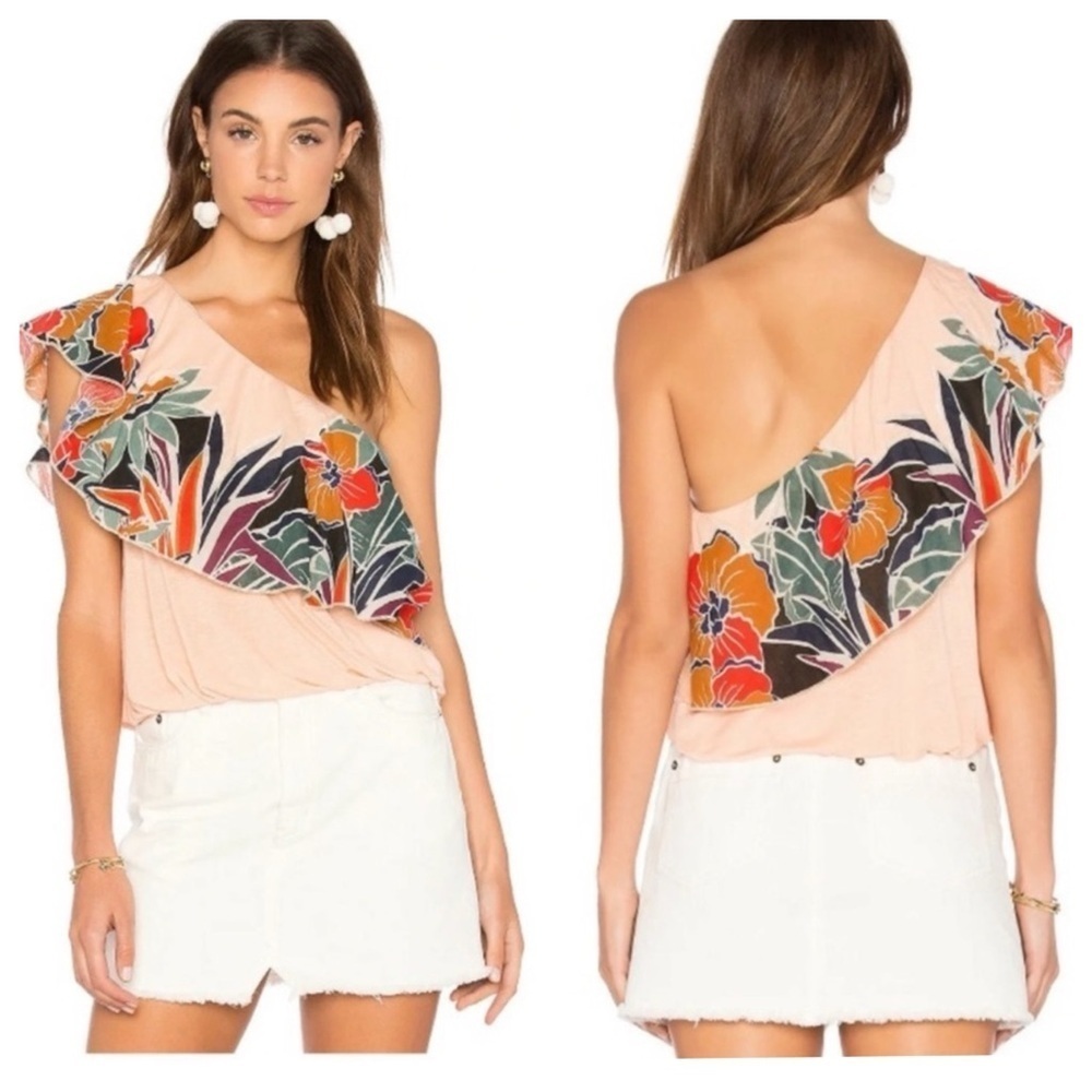 Free People Annka Bubble Top in Peach size Large NWT